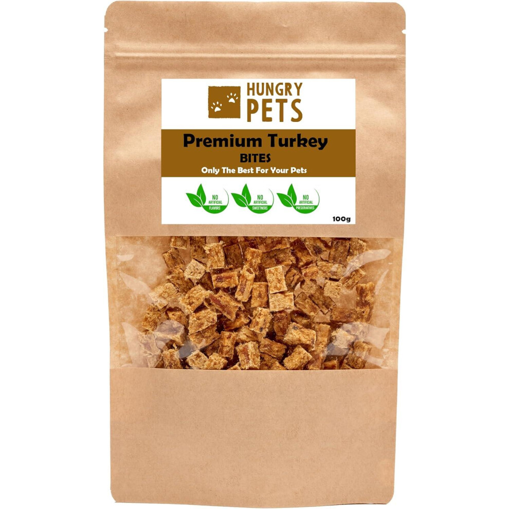 Hungry Pets Turkey Bites 100G Pouch | Natural Dog Treats | High Protein Low Fat Training Snacks