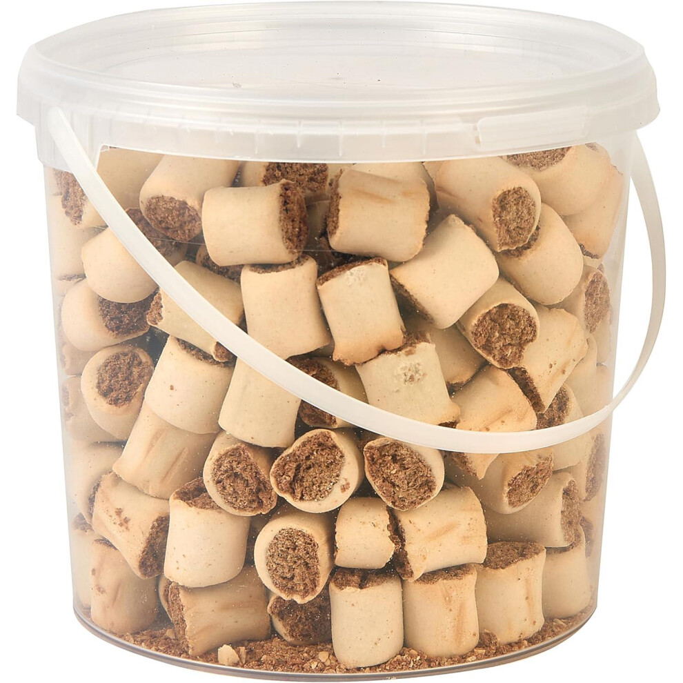 Hungry Pets Meaty Rolls Tub | Dog Biscuit Treats | Crunchy Meaty Flavour Biscuits For All Breeds 2.5L
