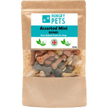 Hungry Pets Assorted Mini Bones Pouch | Dog Biscuit Treats | Crunchy Mixed Flavour Training Snacks