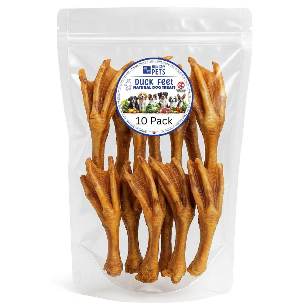 Hungry Pets Grain Duck Feet 10 Pack | Natural Crunchy Free Dog Treats High Protein