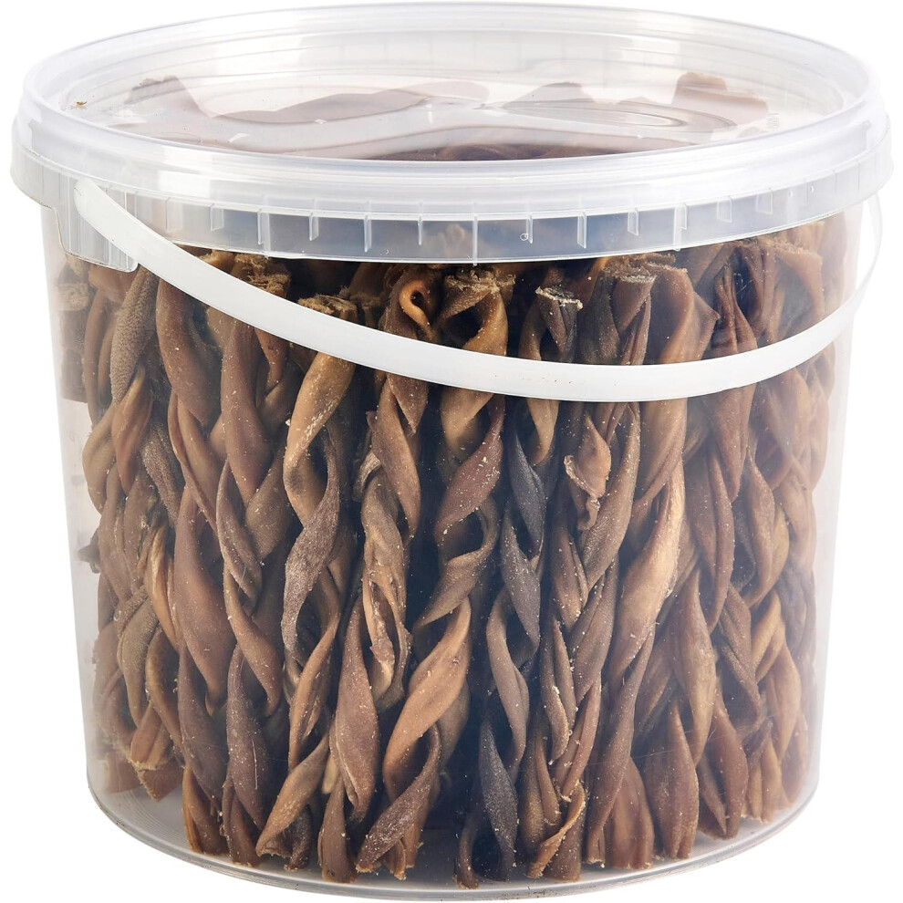 Hungry Pets Lamb Skin Braided Dog Chews 5L Tub | Natural Hypoallergenic Treats 15Cm