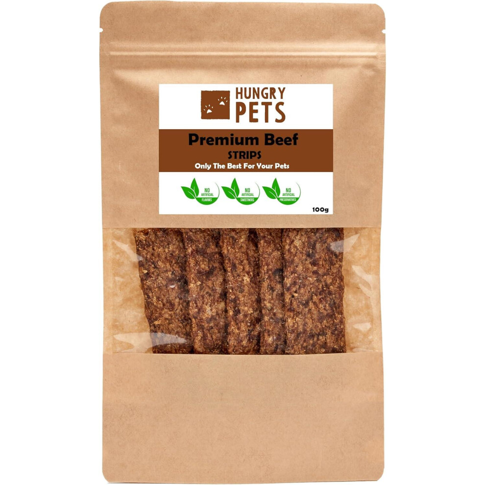 Hungry Pets Grain Beef Strips 100G Â Natural Dog Treats, Free, High Protein, Hypoallergenic