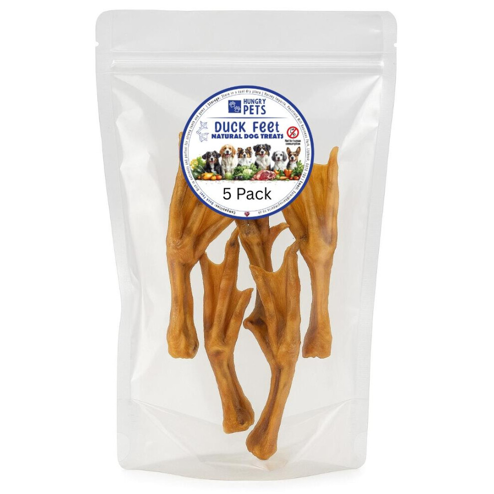 Hungry Pets Dog Treats 5 Pack | Duck Feet Natural Crunchy High Protein Chews