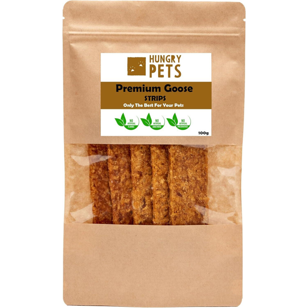Hungry Pets Grain Goose Strips 100G Â Natural Dog Treats, Free, High Protein, Hypoallergenic