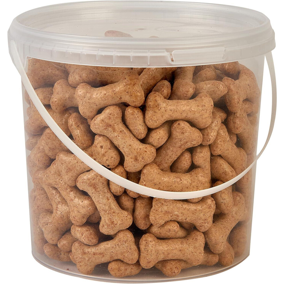 Hungry Pets Chicken Bones 2.5L Tub | Dog Biscuit Treats | Crunchy Chicken-Flavoured Biscuits For All Breeds