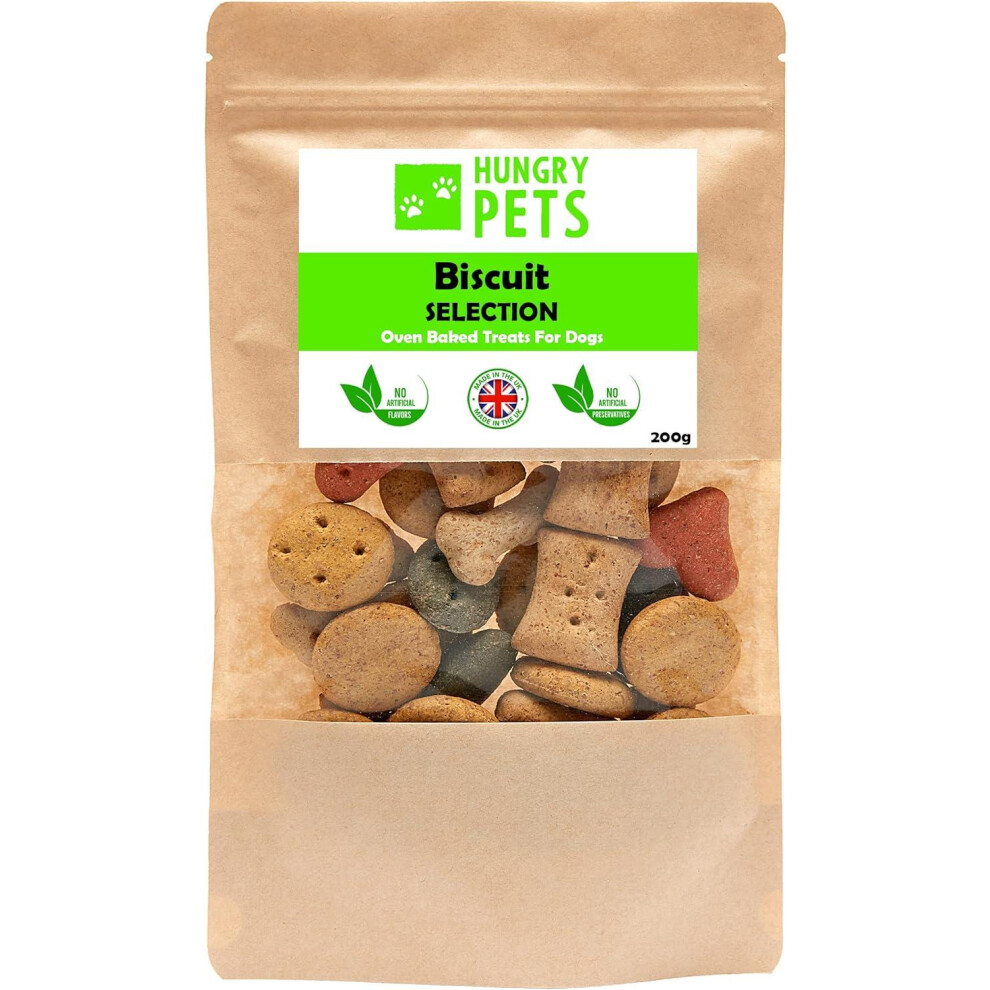 Hungry Pets Biscuit Selection | Dog Treat Biscuits | Crunchy Mixed Flavour Biscuits For All Breeds 200G