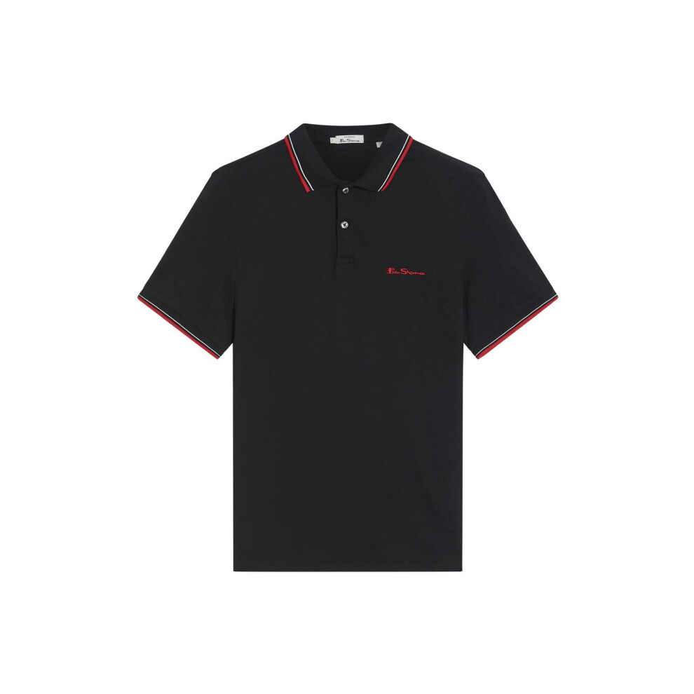 Ben Sherman (, 5XL) Signature Pique Polo Shirt For Men In 5 Colours, 2XL-5Xl Black