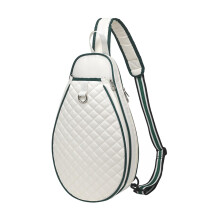 Tennis Racket Bag with 2 Shoulder Bags and Capacity Pocket for Badminton - White Green Color, Durable Material
