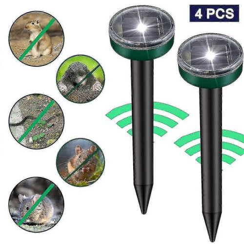 (4PCS) Solar Ultrasonic Snake Mouse Repellers Pest Tw
