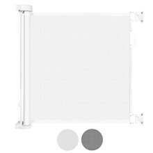 Looxii Baby Gate Retractable Dog Gates for The House Kids Pets, 33" Tall, Extends up to 55" Wide Mesh Retractable Baby Gate for Stairs, Doorways, Hal