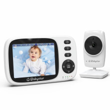 Babystar Baby Monitor with Camera and Night Vision,3.2inch Screen Wireless Video Baby Monitor with Rechargeable Battery, VOX Mode, Temperature Monito