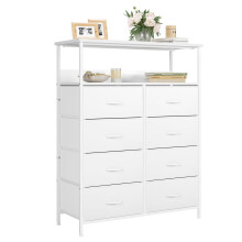 Nicehill Chest of Drawers, Dresser for Bedroom with 8 Drawers, Tall Storage Organizer Unit with 2-Layer Shelves, Large Storage Organizer Unit for Bed
