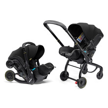 Doona X Baby Car Seat & Travel Stroller Nitro Black - Convertible 0+ Car Seat and Pram with 3 Recline Positions - Ergonomic Pushchair and Travel Syst