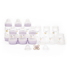 MAM Easy Start Anti-Colic Bottle Starter Set | 17 Pieces | Includes 6X Bottles and MAM Original Start 0-2 Month Soother | Baby Gift Set of Newborn Es