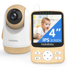 HelloBaby Baby Monitor with Camera & Audio - No WiFi Needed, 4" Screen, 1000ft Long Range FHSS Secure, 26H Battery, Infrared Night Vision, Pan-Tilt-Z