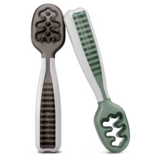 NumNum Baby Spoons Set, Pre-Spoon GOOtensils for Kids Aged 6+ Months - First Stage, Baby Led Weaning (BLW) Teething Spoon - Self Feeding, Silicone To