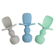 Upward Baby Spoons - Baby Spoons 6+ Months, Chewable Baby Cutlery with Anti Choke Barrier, Baby Weaning Spoons, Baby Led Weaning, Baby Feeding Spoons