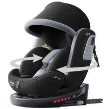 Heekin 360 Spin Baby car seat with ISOFIX for Child 40-150 cm(0-36kg),0-12 Years,Group 0+/1/2/3,with a Sunshade, R129 Certification(Black)