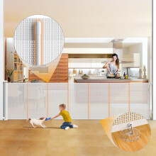 Extra Tall Retractable Baby Gate for Baby, 300 * 105 cm, Black Mesh fabrics, Reinforced Safety, Double Tightening Lock, Extra Wide, Stair Gates for D