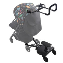 Buggy Board with seat, Standing Board, Toddlers Stroller Board Kiddy Board Stable Two Wheel Design with Seat, Standing Board fits Any Pushchair (Exte