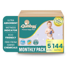 Bumbyy Premium Nappy Pants - Nappies Size 5 (12-16kg/26-35lbs) 12Hr Leak-Free, Ultra-Absorbent SAP Core, Hypoallergenic, Soft & Thin, Pull ups for Se