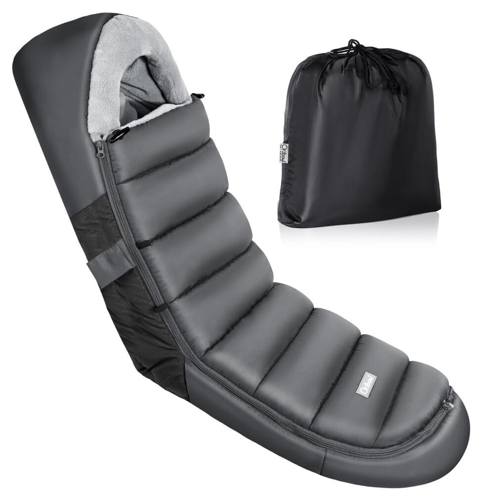Footmuff For Pushchair Universal, Winter Cosy Toes For Pram W/Zip, Waterproof Footmuff For Stroller W/Anti-Slip Particles, Detachable, Machine Orzbow