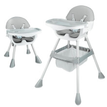 Baby High Chair, Highchair with Adjustable Legs Portable 4-in-1 Convertible Highchairs with Removable Double-Layer Dinner Plate, Padded Seat, High Ch