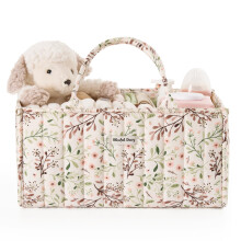 Blissful Diary Nappy Caddy Organiser, Baby Diaper Caddy for Nappy Station, Stylish Storage Basket for Newborn Essentials, Baby Shower Gifts for Girl