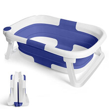 Baby Bath Support Foldable Bathtub, Newborn Baby Bath Tub Stand - Plastic Collapsible Baby Bathing Tub Non-Slip Legs Folding Bath Tubs Toddler Baths