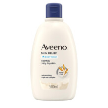 Aveeno Skin Relief Moisturising Body Wash (1x 500ml), Gentle Cleansing Wash with Soothing Triple Oat Complex, Soap-Free, Unscented for Sensitive and