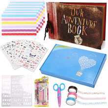 Photo Album Scrapbook DIY Handmade Album Scrapbook Movie Up Travel Scrapbook for Anniversary Wedding Travelling Baby Shower