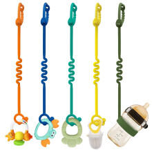 ETETOO Toy Safety Straps – 5 Pack Adjustable Silicone Toy Straps for Baby and Silicone Dummy Clip for Strollers, High Chairs, Cribs, Car Seats, Food