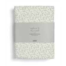 Mamas & Papas 2 Pack Cot/Bed Fitted Sheets, Seedling Leaf