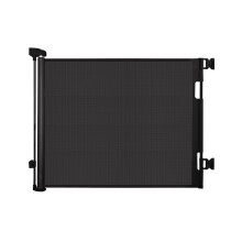 Retractable Mesh Safety Baby or Dog Gate - 86cm Tall, Expands to 180cm Wide, Child & Pet - Fits Doorways, Stairs, Hallways - Indoor/Outdoor,Black