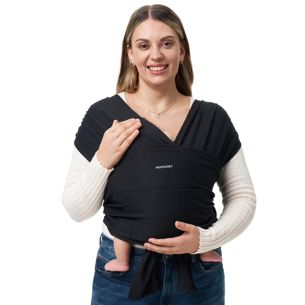Baby Wrap Carrier, Easy To Wear Infant Carrier Slings, Lightweight Hands Free Baby Sling, Adjustable Baby Carriers For Newborn To Toddler 8-3 Momcozy