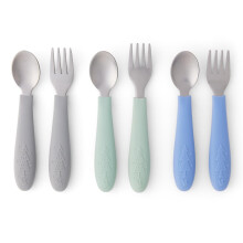 Elk and Friends Kids Silverware with Silicone Handle