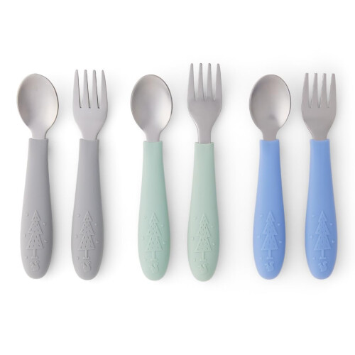 Elk and Friends Kids Silverware with Silicone Handle