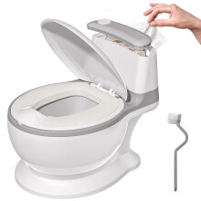 Potty Training Toddler Toilet Seat, Baby Potty for Boys Girls, Toddlers Pottie Realistic Toilet Pottys Chair Potties with Splash Guard Anti-Slip Base