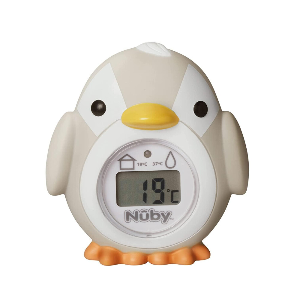 Nuby Penguin Baby Bath Thermometer - Digital Thermometer with Easy to Read Screen | BPA Free | Suitable from Birth (Grey)-image-OPC-PJRD9CR-NEW