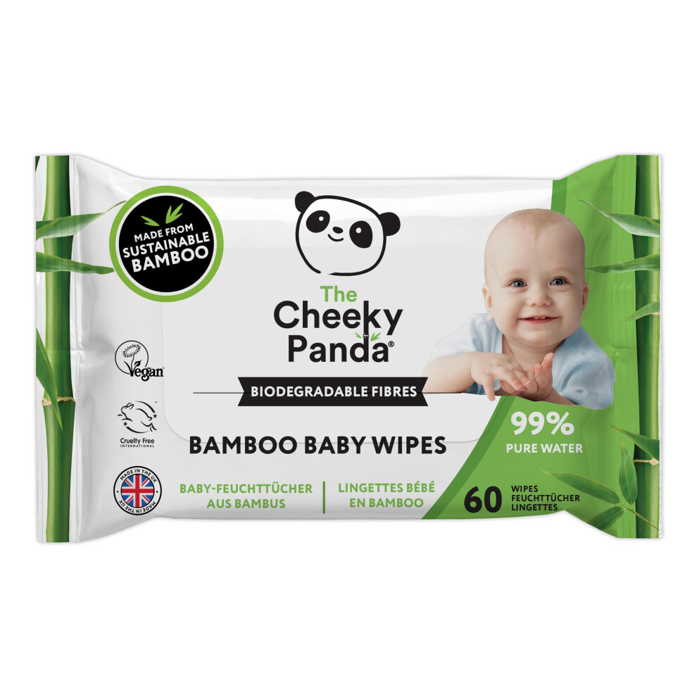 Bamboo Biodegradable Baby Wipes | 99% Purified Water, Suitable For Sensitive Skin | Dermatologically Tested The Cheeky Panda