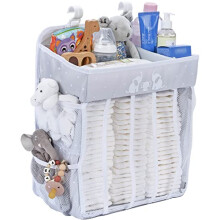 Cradle Star XL Hanging Diaper Caddy - Changing Table Diaper Organizer - Nursery Organizer for All Baby Essentials - Diaper Storage Organizer with Mul