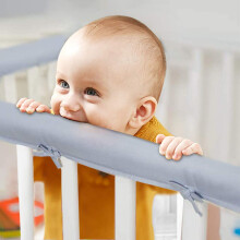 Eastern Corridor-EU 3-Piece Baby Crib Rail Cover Protector Set from Chewing,Safe Teething Guard Wrap for Standard Cribs, Fits Side and Front Rails (G