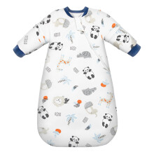 MIKAFEN Baby Sleeping Bag Winter 3.5 tog with removable sleeves, 100% cotton sleeping bag with arms,Lion&Pandar 58-70cm/0-6 Monate