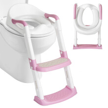 DEANIC Potty Training Toilet Seat, Toddler Toilet Seat and Step for Boys Girls, Kids Toilet Seat with Ladder, Splash Guard Toilet Steps with Soft Cus