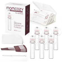 Momcozy Colostrum Collector Reusable Breast Milk Collector with Storage Case and Cotton Wipe, Portable Colostrum Container BPA Free, Multi-Use Collec