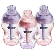 Tommee Tippee Baby Bottles, Natural Start Anti-Colic Baby Bottle with Slow Flow Breast-Like Teat, 260ml, 0m+, Self-Sterilising, Baby Feeding Essentia