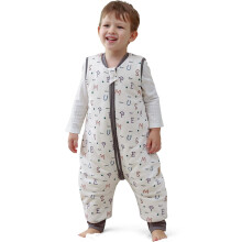 MIKAFEN Baby Winter Sleeping Bag with Feet,100% Cotton Kids Sleeping Bag 2.5Tog with Legs, Alphabet 90cm/3-4years
