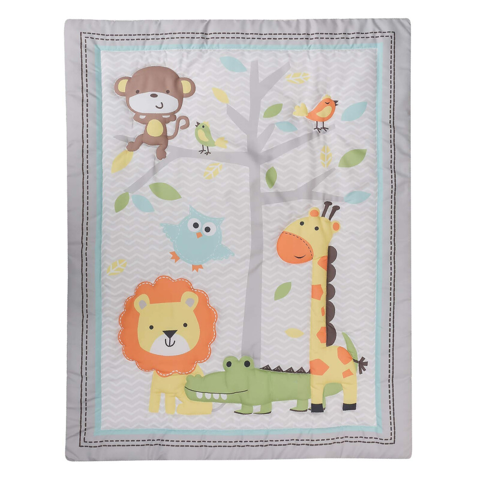 Animal Themed Baby Toddler Blanket Quilt Cot Comforter Crib Baby Quilts For Boys And Girls Nursery Bed Throw Blanket 84X107cm, Lion, Monkey, Hmtideby
