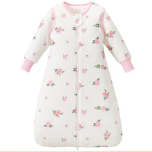 Nivolltha 3.5 TOG Super Soft Baby Sleeping Bag with Detachable Long Sleeves, 100% Cotton Thick Winter Sleeping Bag 6-18 Months, Bloom