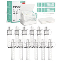 derimkcoa Colostrum Collector Kit Breast Milk Collector 6ml/12pcs,Reusable, Heat & Freezer Resistant, BPA-Free, with Cotton Cloth Wipe, Storage Case,